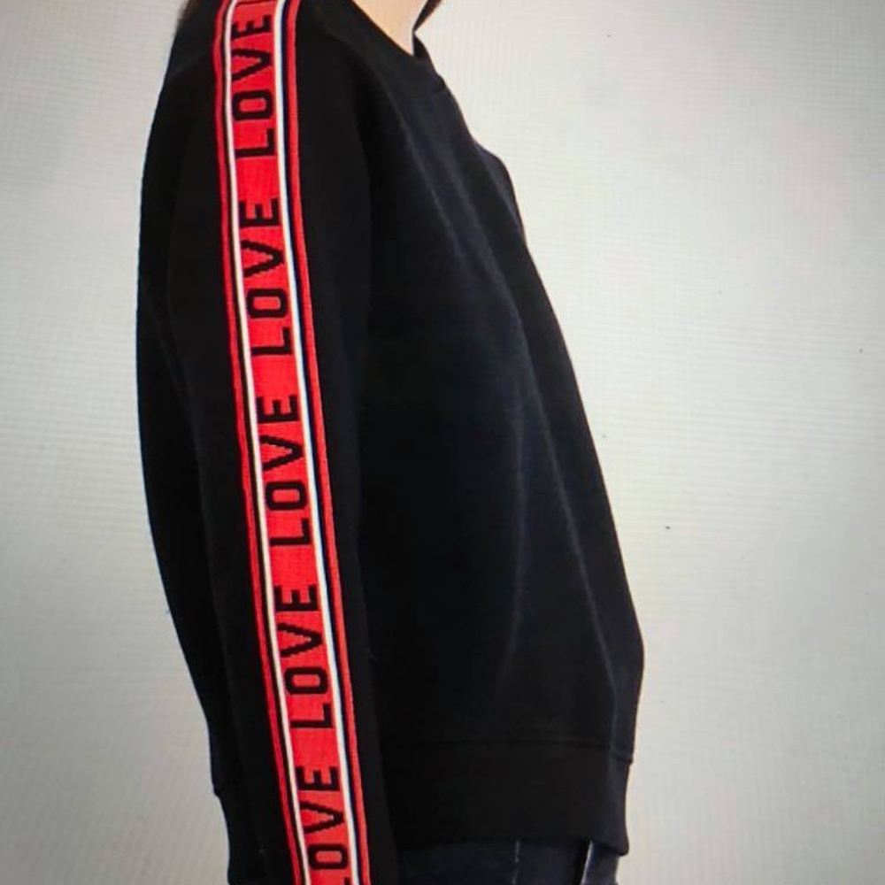 S Maje Sandro Toska Love Stripe Sweatshirt Bloomie - Picture 4 of 12